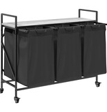 VidaXL Wasmand 3 vakken met planken grijs sonoma eiken