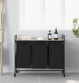 VidaXL Wasmand 3 vakken met planken sonoma eikenkleurig