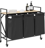 VidaXL Wasmand 3 vakken met planken sonoma eikenkleurig