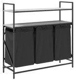 VidaXL Wasmand 3 vakken met planken grijs sonoma eiken