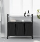 VidaXL Wasmand 3 vakken met planken grijs sonoma eiken