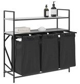 VidaXL Wasmand 3 vakken met planken grijs sonoma eiken