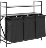 VidaXL Wasmand 3 vakken met planken grijs sonoma eiken