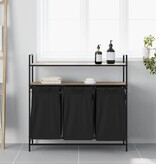 VidaXL Wasmand 3 vakken met planken sonoma eikenkleurig