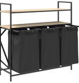 VidaXL Wasmand 3 vakken met planken sonoma eikenkleurig