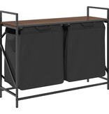 VidaXL Wasmand 2 vakken met plank bruin eikenkleurig