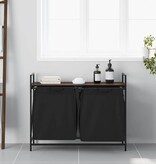 VidaXL Wasmand 2 vakken met plank bruin eikenkleurig