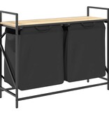 VidaXL Wasmand 2 vakken met plank sonoma eikenkleurig