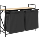 VidaXL Wasmand 2 vakken met plank sonoma eikenkleurig