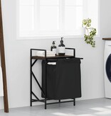 VidaXL Wasmand 1 vak met plank bruin eikenkleurig