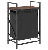 VidaXL Wasmand 1 vak met plank bruin eikenkleurig