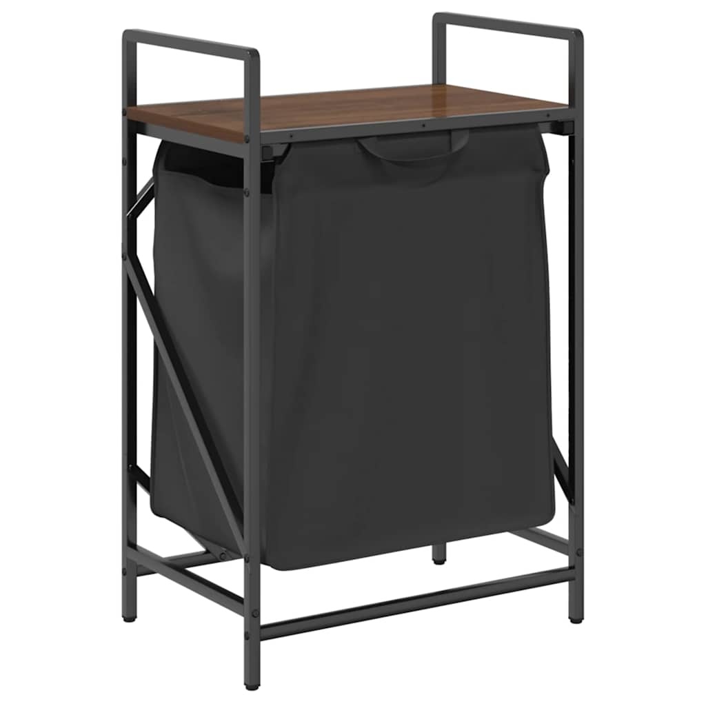 VidaXL Wasmand 1 vak met plank bruin eikenkleurig