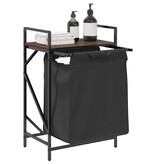 VidaXL Wasmand 1 vak met plank bruin eikenkleurig