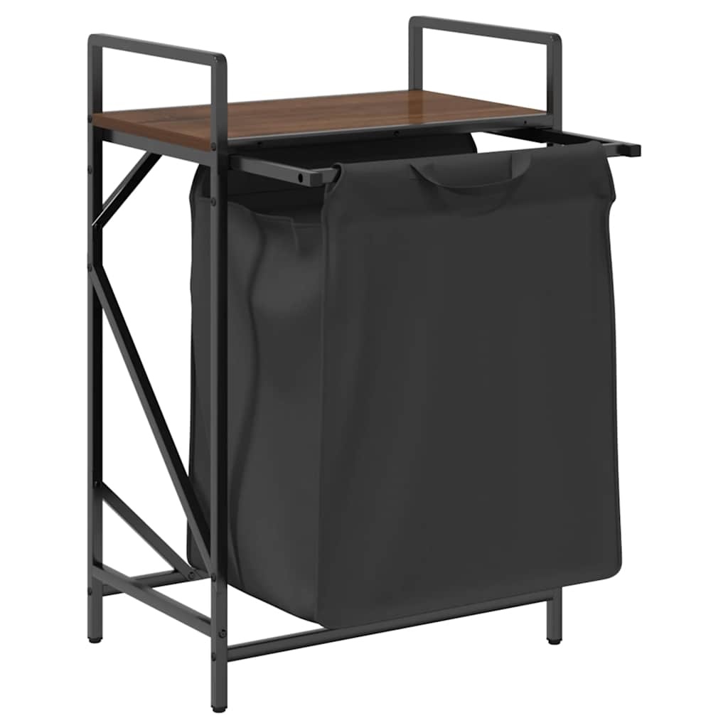 VidaXL Wasmand 1 vak met plank bruin eikenkleurig