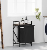 VidaXL Wasmand 1 vak met plank gerookt eikenkleurig