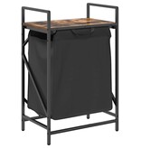 VidaXL Wasmand 1 vak met plank gerookt eikenkleurig