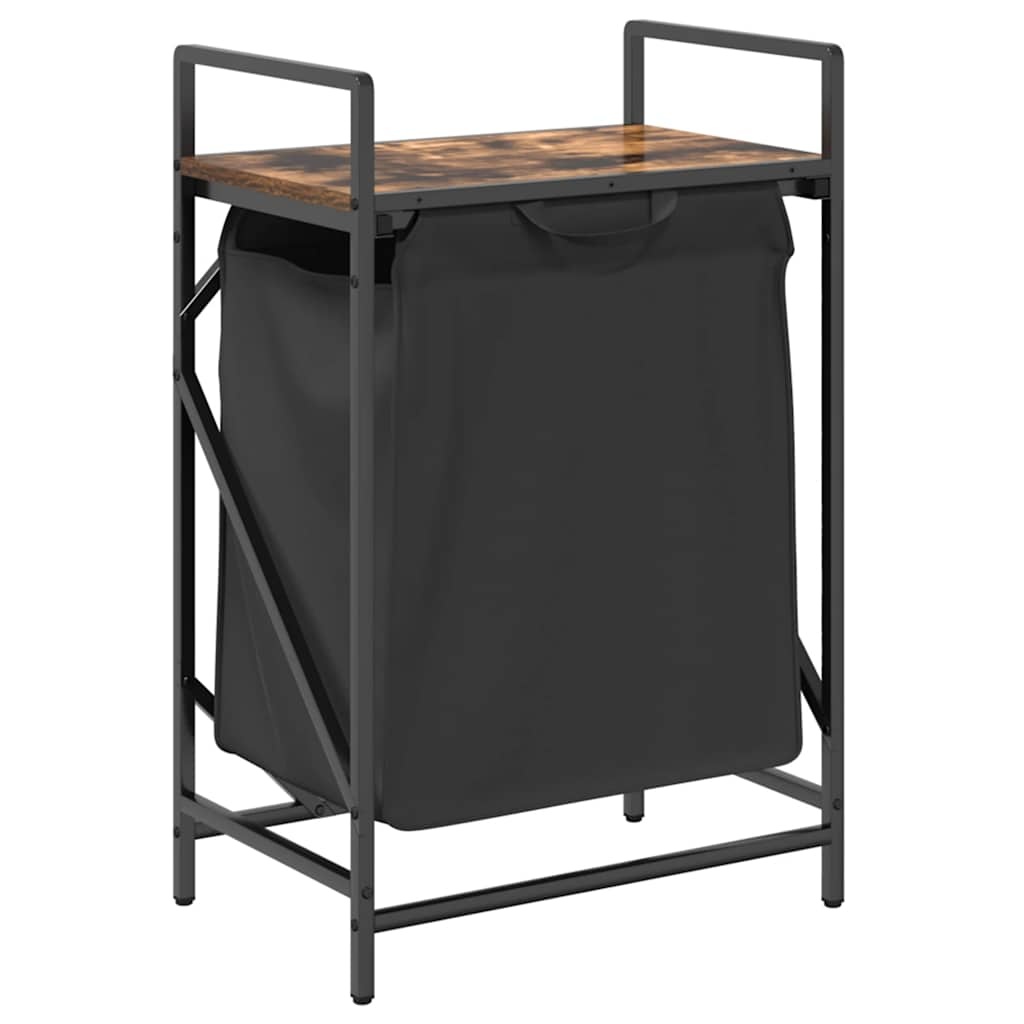 VidaXL Wasmand 1 vak met plank gerookt eikenkleurig