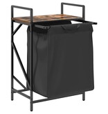 VidaXL Wasmand 1 vak met plank gerookt eikenkleurig