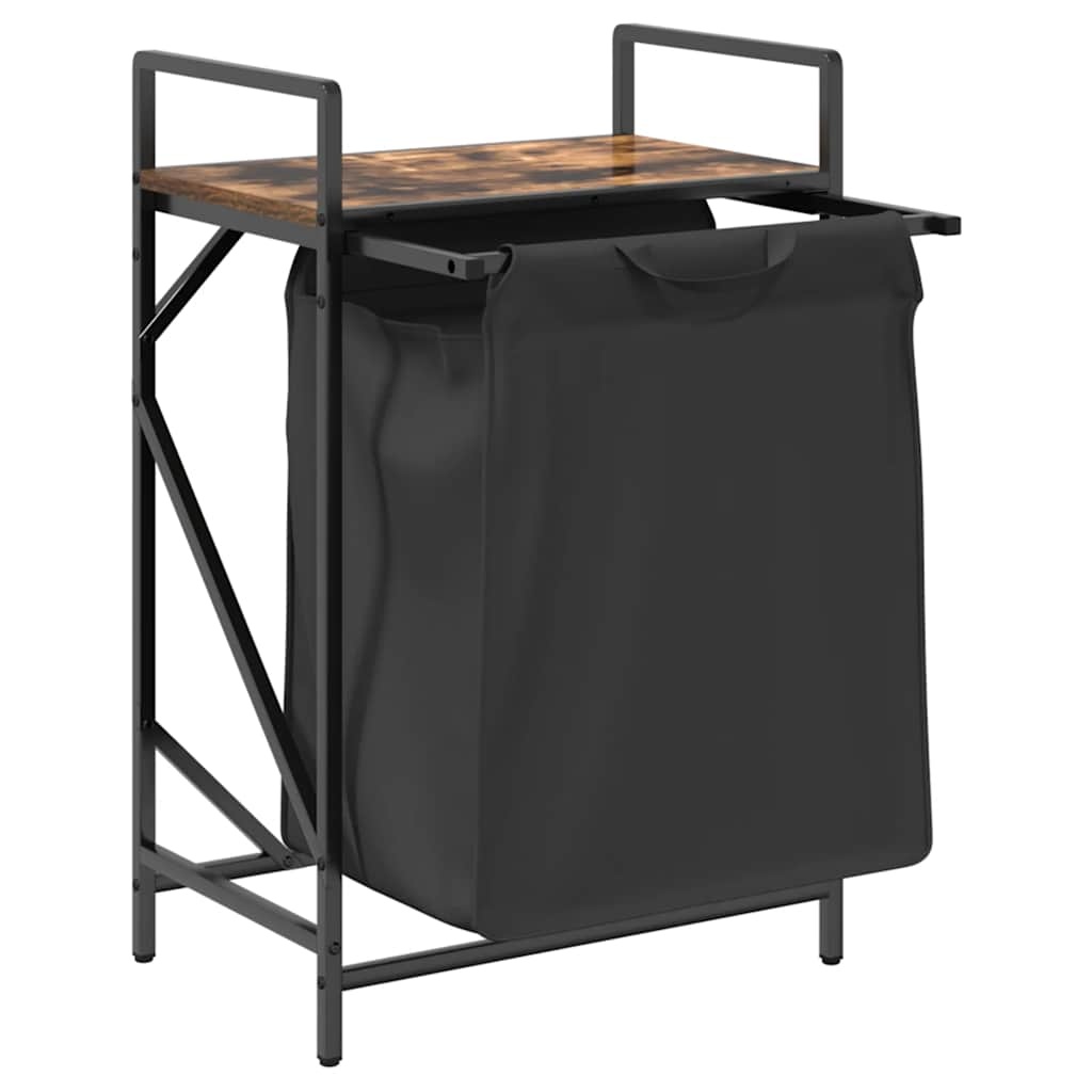 VidaXL Wasmand 1 vak met plank gerookt eikenkleurig