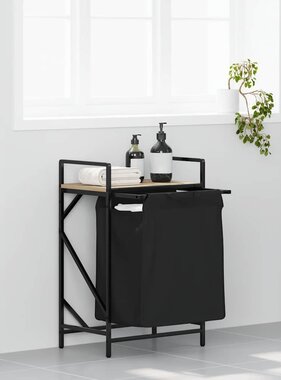 VidaXL Wasmand 1 vak met plank sonoma eikenkleurig