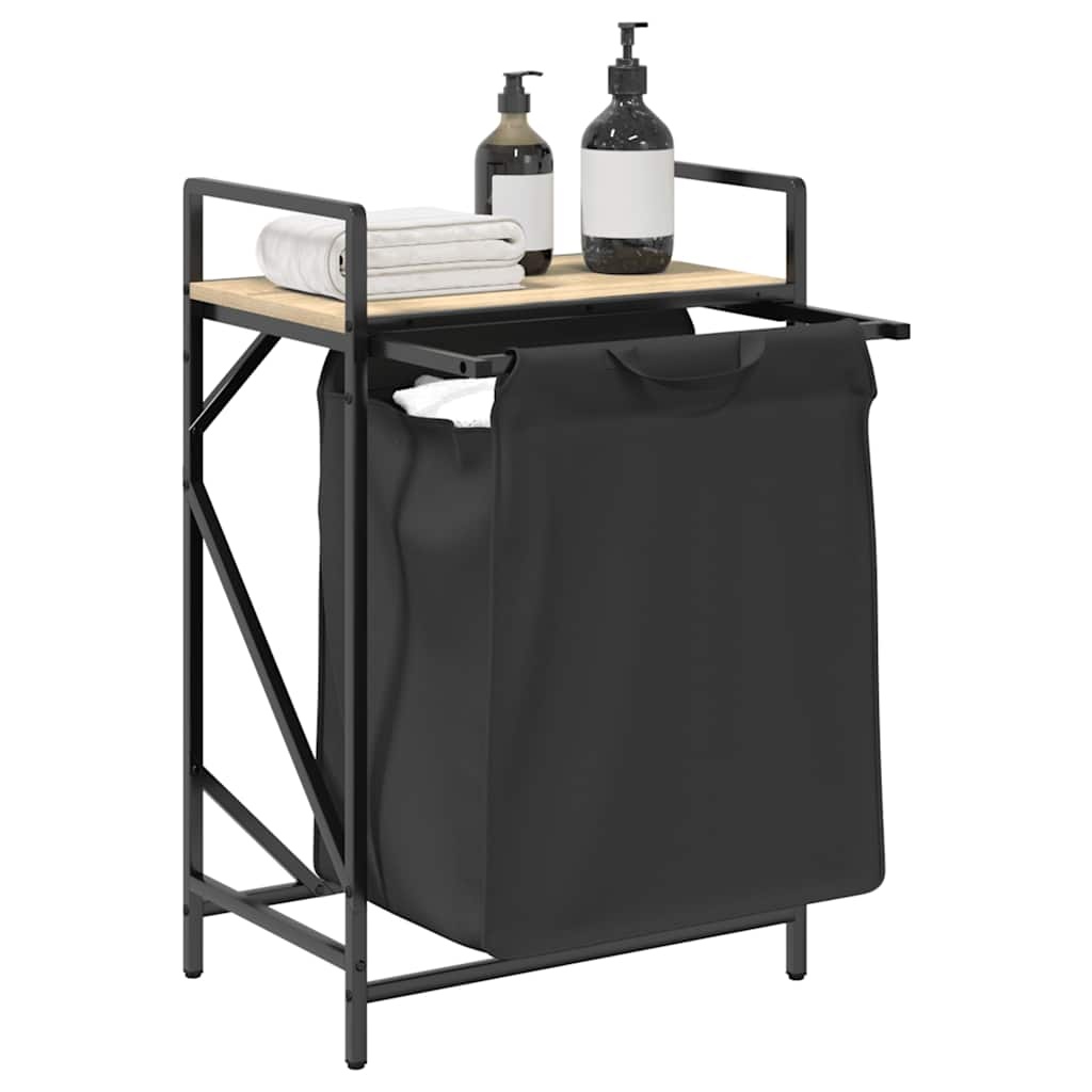 VidaXL Wasmand 1 vak met plank sonoma eikenkleurig