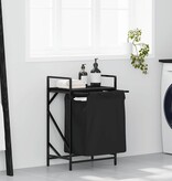 VidaXL Wasmand 1 vak met plank zwart eikenkleurig