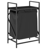 VidaXL Wasmand 1 vak met plank zwart eikenkleurig