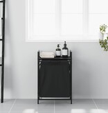 VidaXL Wasmand 1 vak met plank zwart eikenkleurig