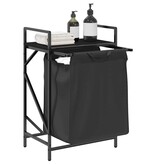 VidaXL Wasmand 1 vak met plank zwart eikenkleurig