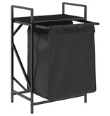 VidaXL Wasmand 1 vak met plank zwart eikenkleurig