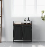 VidaXL Wasmand 2 vakken met plank bruin eikenkleurig