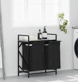 VidaXL Wasmand 2 vakken met plank grijs sonoma eiken