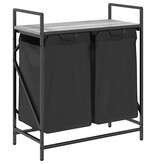 VidaXL Wasmand 2 vakken met plank grijs sonoma eiken