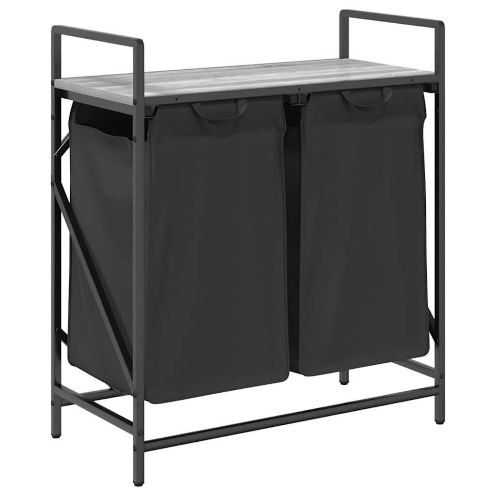 VidaXL Wasmand 2 vakken met plank grijs sonoma eiken