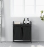 VidaXL Wasmand 2 vakken met plank grijs sonoma eiken