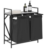 VidaXL Wasmand 2 vakken met plank grijs sonoma eiken