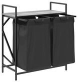 VidaXL Wasmand 2 vakken met plank grijs sonoma eiken