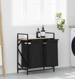 VidaXL Wasmand 2 vakken met plank sonoma eikenkleurig