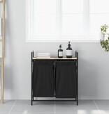 VidaXL Wasmand 2 vakken met plank sonoma eikenkleurig