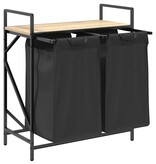 VidaXL Wasmand 2 vakken met plank sonoma eikenkleurig