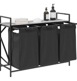 VidaXL Wasmand 3 vakken met plank grijs sonoma eiken