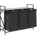 VidaXL Wasmand 3 vakken met plank grijs sonoma eiken