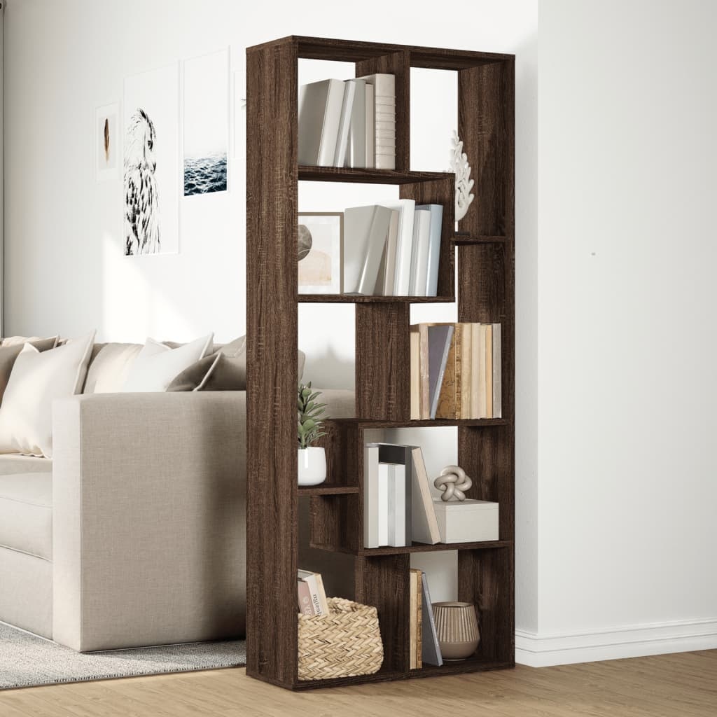 VidaXL Kamerscherm / boekenkast 67x25x161,5 cm hout bruin eikenkleur
