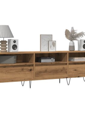 VidaXL Tv-meubel 150x30x44,5 cm bewerkt hout artisanaal eikenkleur