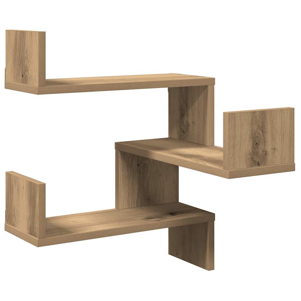 VidaXL Hoekwandschappen 2 st 40x40x49,5 cm hout artisanaal eiken