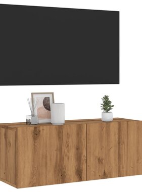 VidaXL Tv-wandmeubel 80x30x30 cm bewerkt hout artisanaal eikenkleurig