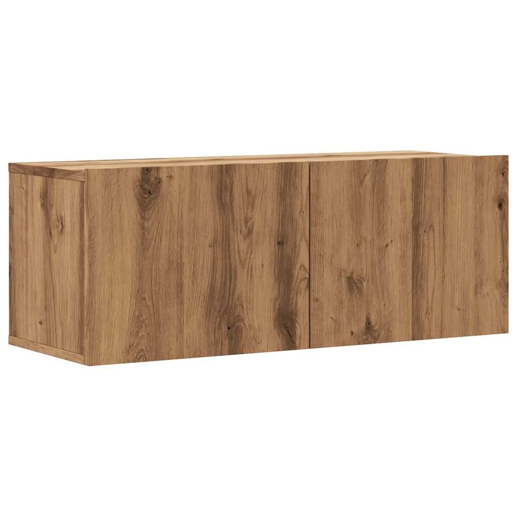 VidaXL Tv-wandmeubel 80x30x30 cm bewerkt hout artisanaal eikenkleurig