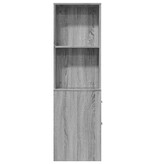 VidaXL Badkamerkast smal met wielen bewerkt hout grijs sonoma eiken