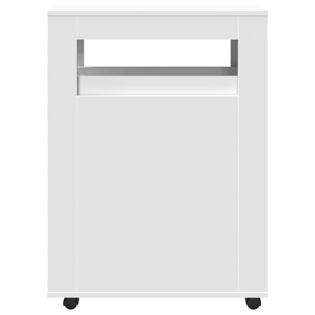 VidaXL Badkamerkast smal met wielen bewerkt hout wit