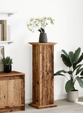 VidaXL Sokkel met opbergruimte 31x30x90 cm bewerkt hout oud houtkleur